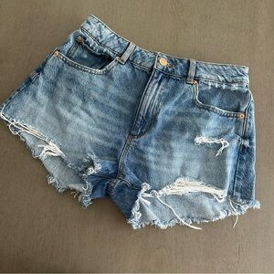 GARAGE Denim Festival Distressed Shorts Blue Size 7 or 28